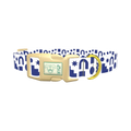 Navy Geometric Shapes Dog Collar - plastic gold