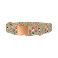 Autumn Leaves Mushroom Dog Collar - metal rose gold