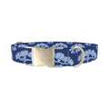 Japanese Tree Pattern Dog Collar - metal silver