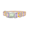 Yellow Purple Tie-Dye Dog Collar - plastic silver