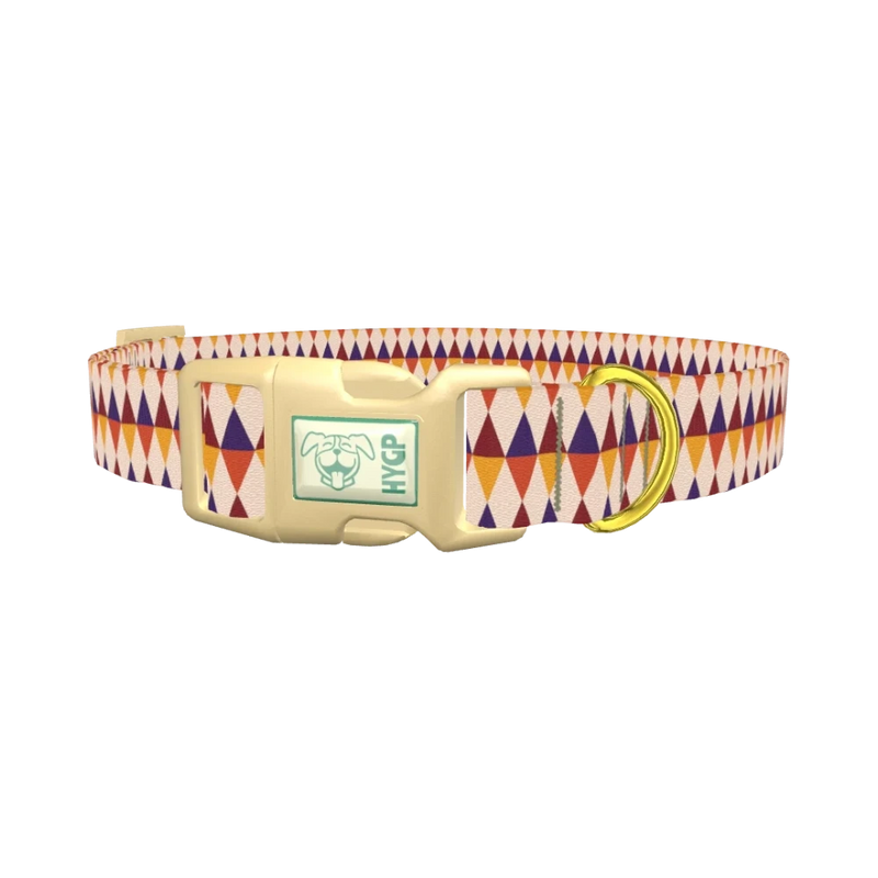 Geometric Rhombus Dog Collar - plastic gold
