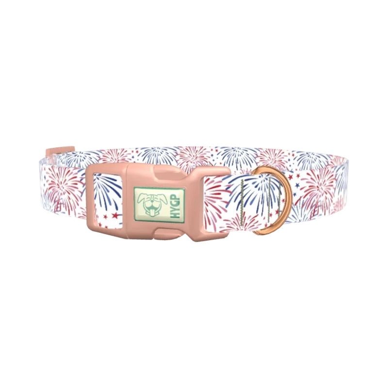 Fireworks Starburst Dog Collar - plastic rose gold