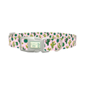 Floral Cactus Dog Collar - plastic silver