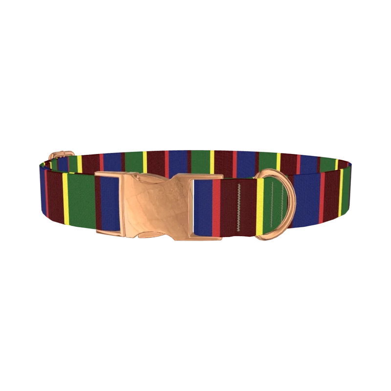 Striped Pattern Dog Collar - metal rose gold