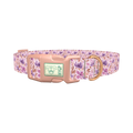 Watercolor Floral Dog Collar - plastic rose gold