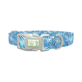 Tropical Leaves Dog Collar - plastic silver