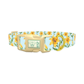 Floral Yellow Lily Dog Collar - plastic gold