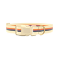 Retro Stripe Dog Collar - plastic silver