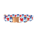 Patriotic Bow Dog Collar - metal rose gold