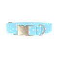 White Heart Pattern Dog Collar - metal gold