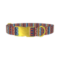 Tribal Stripe Dog Collar - metal gold