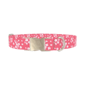 Floral Pink Dog Collar - metal silver