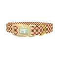 Geometric Cross Dog Collar - plastic gold