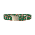 Mushroom Pattern Dog Collar - metal silver