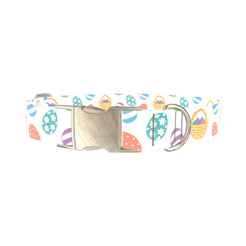 Easter Basket Dog Collar - metal silver