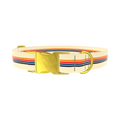Retro Stripe Dog Collar - metal rose gold