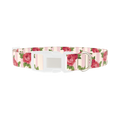 Striped Rose Pattern Dog Collar - plastic silver