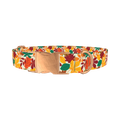 Multicolor Leaf Pattern Dog Collar - metal rose gold