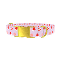 Christmas Mittens Dog Collar - metal gold