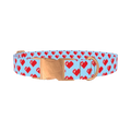 Pixelated Heart Dog Collar - metal rose gold