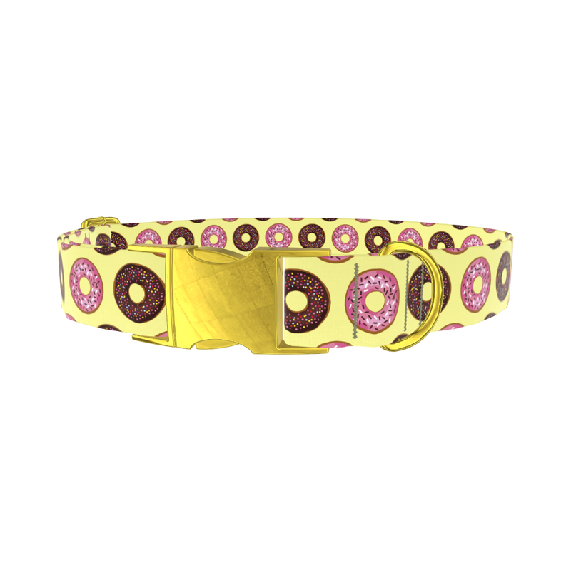 Donut Sprinkle Dog Collar - metal gold