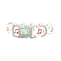 Music Note Dog Collar - plastic silver