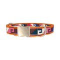 Aztec Meander Dog Collar - metal silver