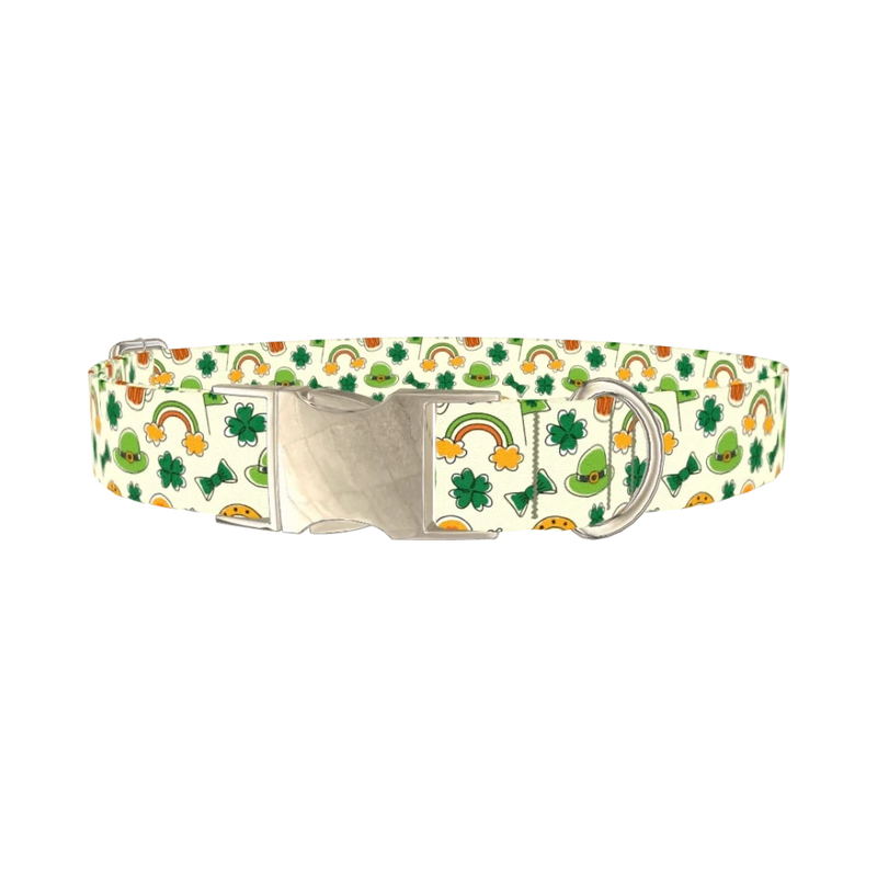St. Patrick's Icon Dog Collar - metal silver