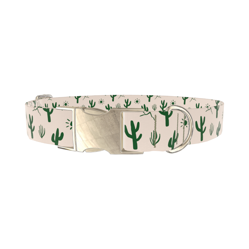 Desert Sun Cactus Dog Collar - metal gold