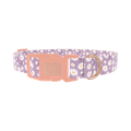 Lavender Daisy Pattern Dog Collar - plastic rose gold
