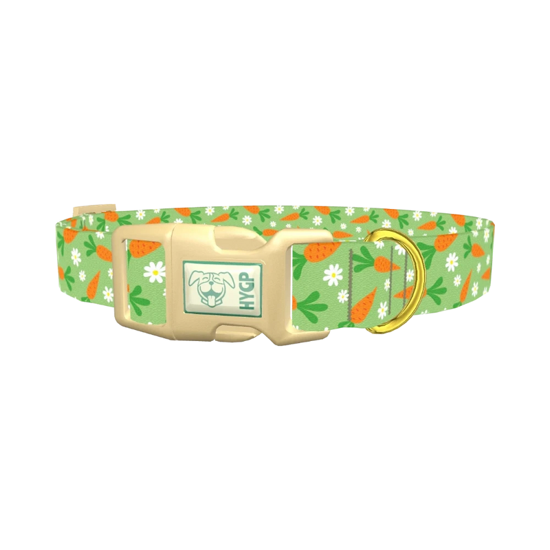 Carrot Floral Dog Collar - plastic gold