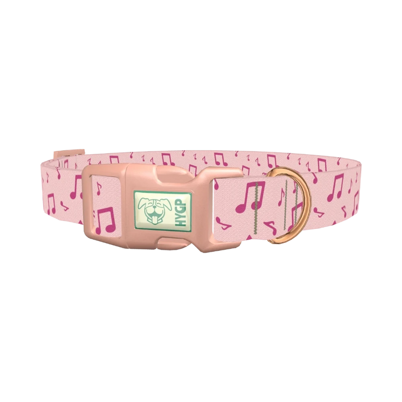 Musical Note Dog Collar - plastic rose gold