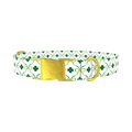 Shamrock Ribbon Dog Collar - metal gold