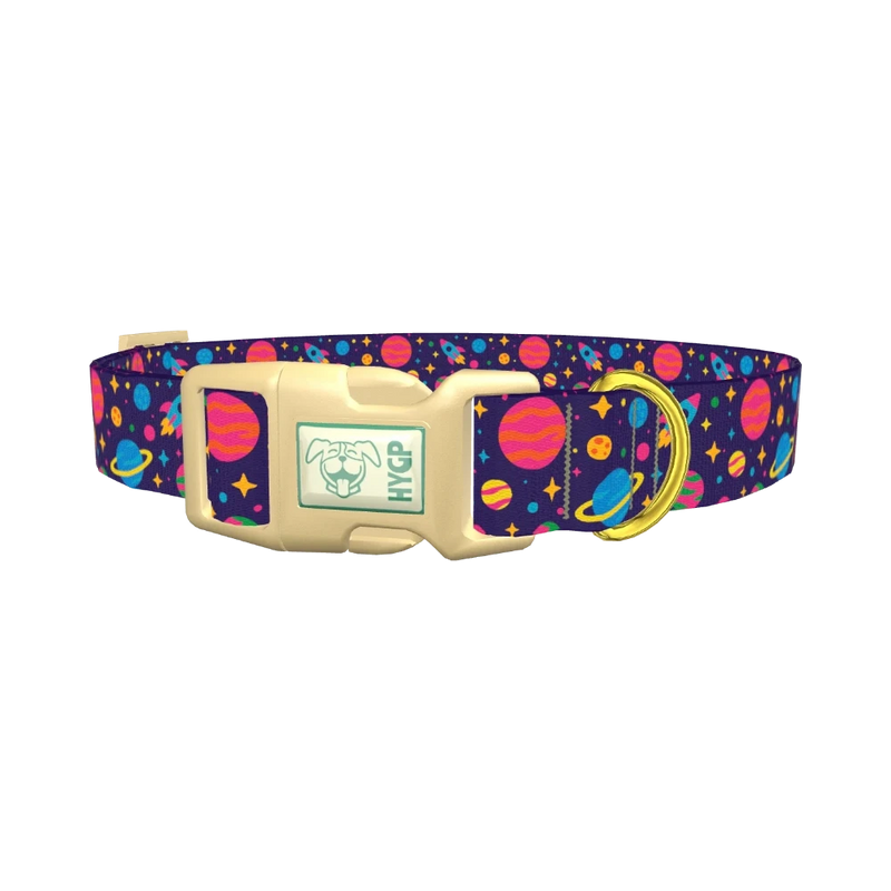 Cosmic Space Dog Collar - plastic gold
