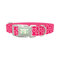 Pink Layered Heart Dog Collar - plastic silver