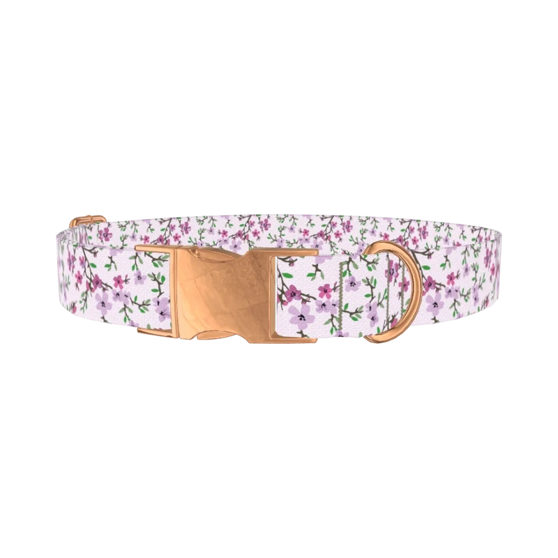 Cherry Blossom Dog Collar - metal rose gold