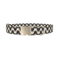 Geometric Wave Dog Collar - metal silver