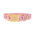 Floral Rosebud Dog Collar - plastic gold