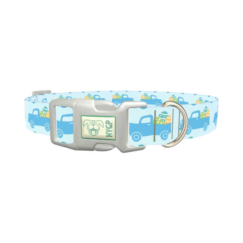 Easter Truck Dog Collar - plastic silver