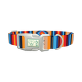 Aztec Geometric Dog Collar - plastic silver