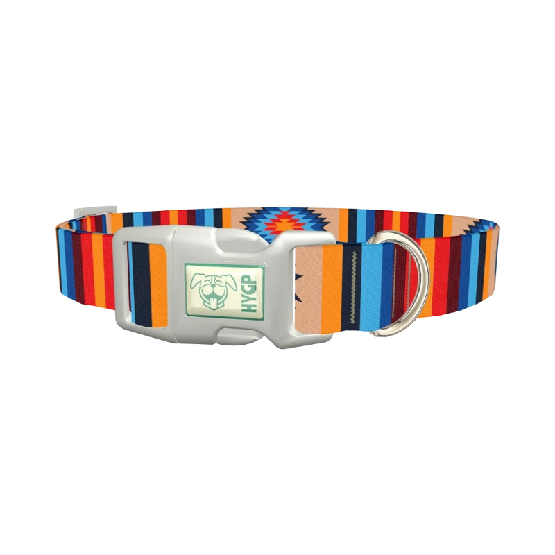 Aztec Geometric Dog Collar - plastic silver