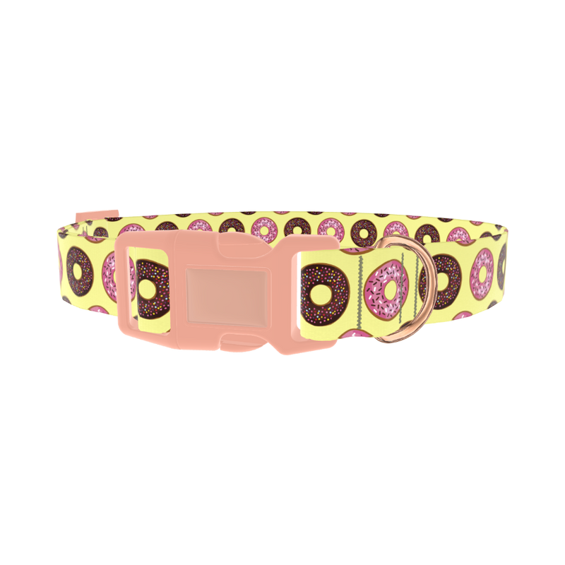 Donut Sprinkle Dog Collar - plastic rose gold