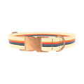 Retro Stripe Dog Collar - metal silver