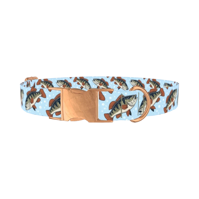 Bass Fish Dog Collar - metal rose gold