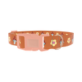 Retro Mushroom Flower Dog Collar - plastic rose gold
