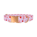 Christmas Mittens Dog Collar - metal rose gold