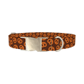 Brown Pretzel Dog Collar - metal silver