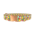 Red Yellow Tulip Dog Collar - metal rose gold