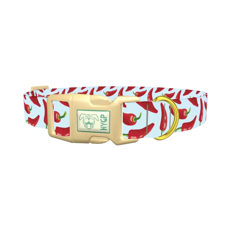 Chili Pepper Dog Collar - plastic gold