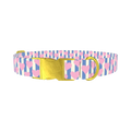Heart Stripes Dog Collar - metal gold